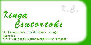 kinga csutortoki business card